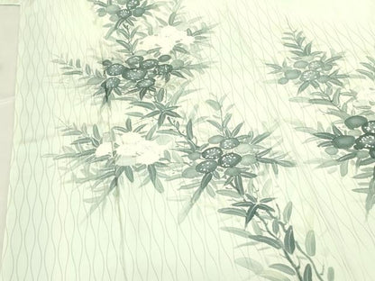 平和屋着物▼訪問着　手描き　草花　正絹　逸品　DABF3436op