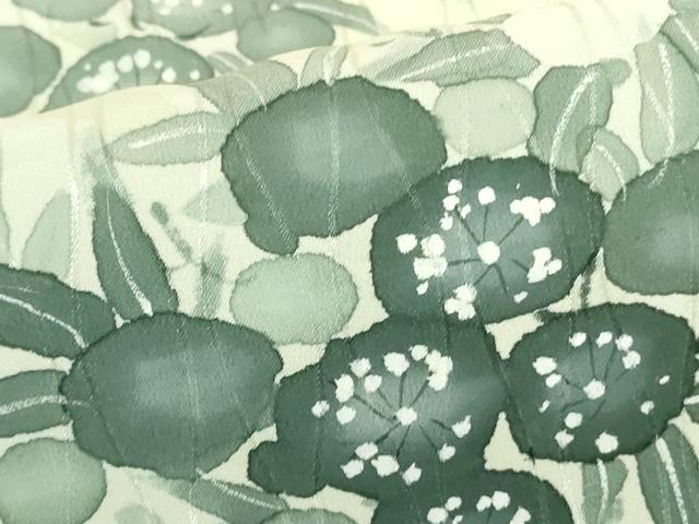 平和屋着物▼訪問着　手描き　草花　正絹　逸品　DABF3436op