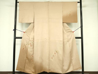 平和屋着物▼訪問着　駒刺繍　総刺繍　枝花　暈し染め　金糸　井筒屋扱い　正絹　逸品　DABF3455op