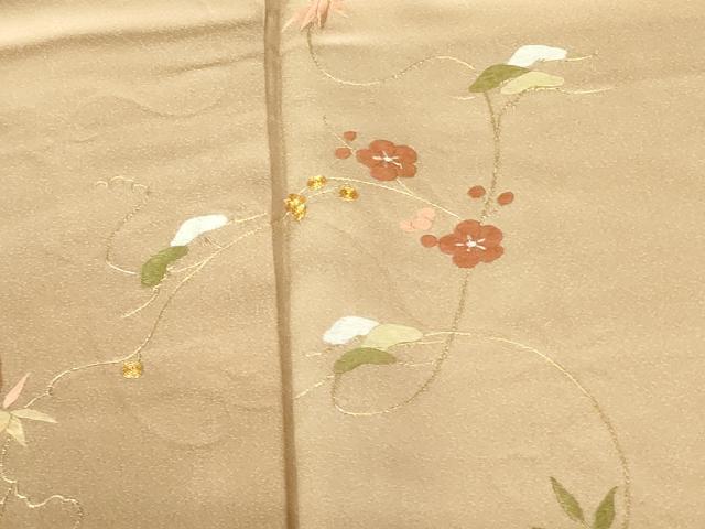 平和屋着物▼訪問着　駒刺繍　総刺繍　枝花　暈し染め　金糸　井筒屋扱い　正絹　逸品　DABF3455op