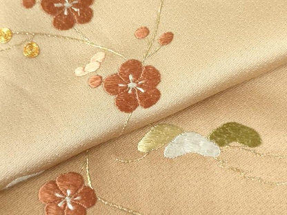 平和屋着物▼訪問着　駒刺繍　総刺繍　枝花　暈し染め　金糸　井筒屋扱い　正絹　逸品　DABF3455op