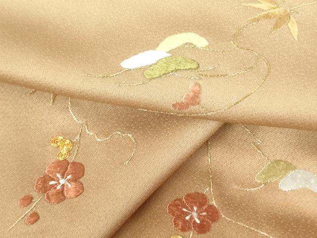平和屋着物▼訪問着　駒刺繍　総刺繍　枝花　暈し染め　金糸　井筒屋扱い　正絹　逸品　DABF3455op