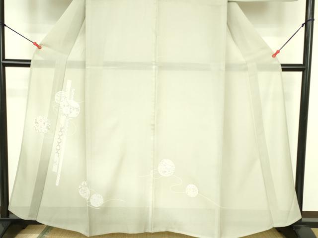 平和屋着物＊夏物　訪問着　絽　花鞠文　銀彩　正絹　逸品　DABF3466op