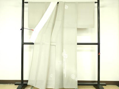 平和屋着物＊夏物　訪問着　絽　花鞠文　銀彩　正絹　逸品　DABF3466op
