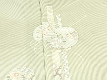 平和屋着物＊夏物　訪問着　絽　花鞠文　銀彩　正絹　逸品　DABF3466op