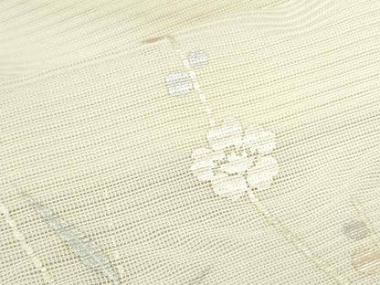 平和屋着物＊夏物　訪問着　絽　草花　暈し染め　銀彩　正絹　逸品　DABF3467op