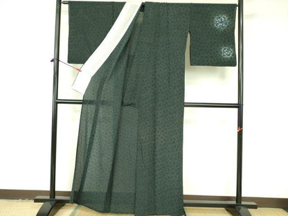 平和屋着物＊夏物　訪問着　絽縮緬　草花　正絹　逸品　DABF3470op