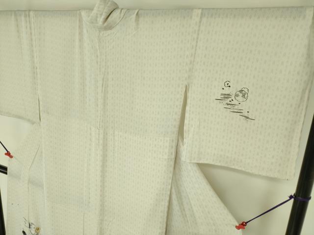 平和屋着物＊夏物　訪問着　縦絽　宝尽くし雪輪花文　金彩　正絹　逸品　DABF3471op