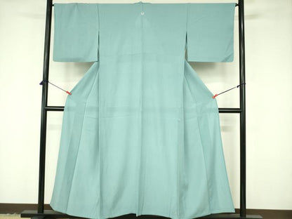 平和屋着物＊夏物　色無地　絽　白藍色　正絹　逸品　DABF3475op