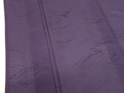 平和屋着物＊夏物　色無地　立波紋紗　深紫色　正絹　逸品　DABF3476op