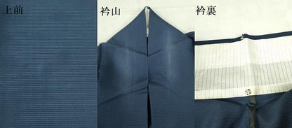 平和屋着物＊夏物　色無地　絽　濃藍色　正絹　逸品　DABF3478op