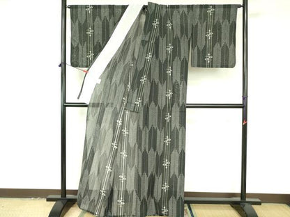 平和屋着物＊夏物　小紋　紗　絣間道　洗える着物　DABF3479op