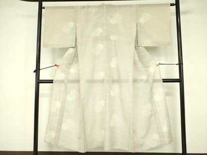平和屋着物＊夏物　本場大島紬　夏大島　白大島　麻の葉雪輪文　正絹　逸品　DABF3481op