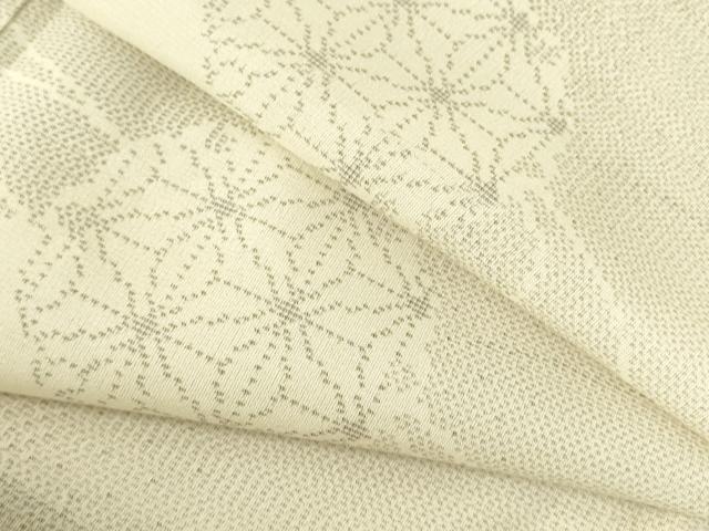 平和屋着物＊夏物　本場大島紬　夏大島　白大島　麻の葉雪輪文　正絹　逸品　DABF3481op