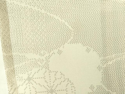 平和屋着物＊夏物　本場大島紬　夏大島　白大島　麻の葉雪輪文　正絹　逸品　DABF3481op