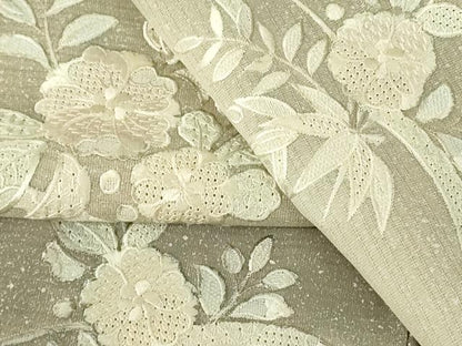 平和屋着物＊夏物　中国三大刺繍　スワトウ刺繍　汕頭刺繍　総刺繍　訪問着　草花　暈し染め　正絹　逸品　未使用　DABF3483op