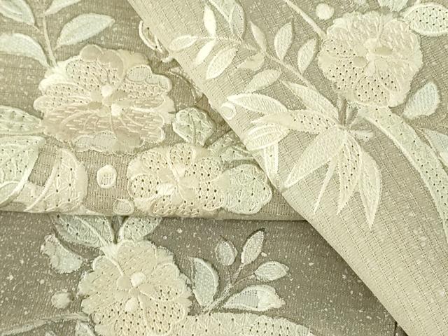 平和屋着物＊夏物　中国三大刺繍　スワトウ刺繍　汕頭刺繍　総刺繍　訪問着　草花　暈し染め　正絹　逸品　未使用　DABF3483op