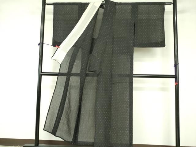 平和屋着物＊夏物　本場小千谷ちぢみ　絣文様　反端付き　麻　逸品　DABF3484op