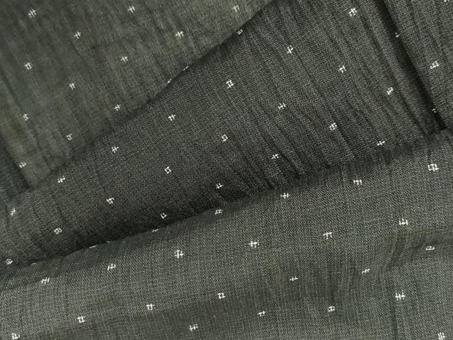 平和屋着物＊夏物　本場小千谷ちぢみ　絣文様　反端付き　麻　逸品　DABF3484op