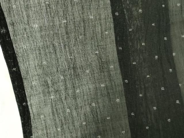 平和屋着物＊夏物　本場小千谷ちぢみ　絣文様　反端付き　麻　逸品　DABF3484op