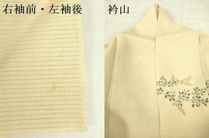 平和屋着物＊夏物　訪問着　絽　草花松文　暈し染め　金彩　正絹　逸品　DABF3486op