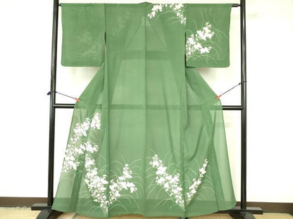 平和屋着物＊夏物　訪問着　絽　草花　正絹　逸品　DABF3488op