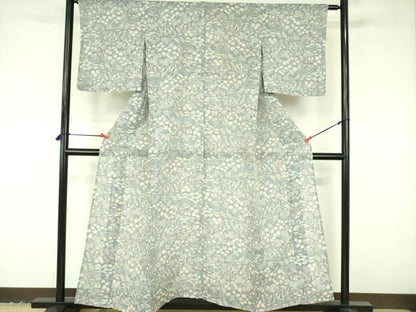 平和屋着物＊夏物　本場小千谷ちぢみ　草花　麻　逸品　DABF3493op