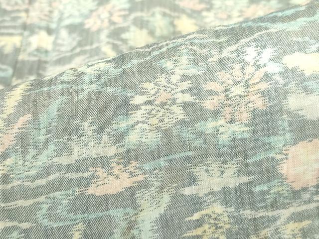 平和屋着物＊夏物　本場小千谷ちぢみ　草花　麻　逸品　DABF3493op