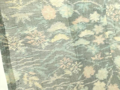 平和屋着物＊夏物　本場小千谷ちぢみ　草花　麻　逸品　DABF3493op