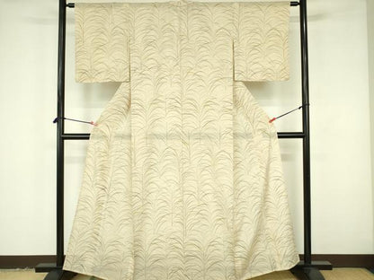 平和屋着物＊夏物　小紋　縦絽　芝文　正絹　逸品　DABF3494op