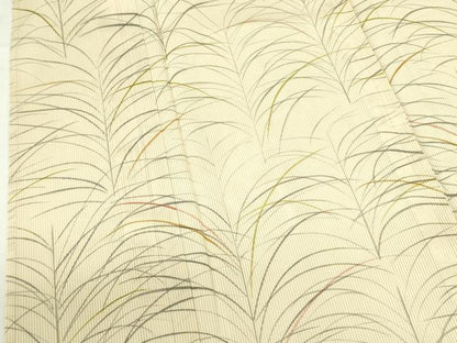 平和屋着物＊夏物　小紋　縦絽　芝文　正絹　逸品　DABF3494op