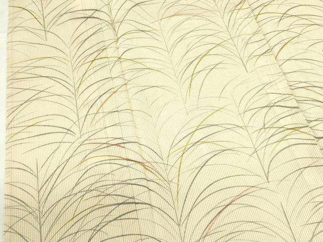 平和屋着物＊夏物　小紋　縦絽　芝文　正絹　逸品　DABF3494op