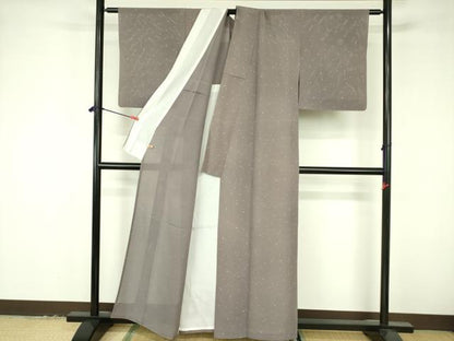 平和屋着物＊夏物　小紋　絽　箔散らし　さが美扱い　正絹　逸品　DABF3495op