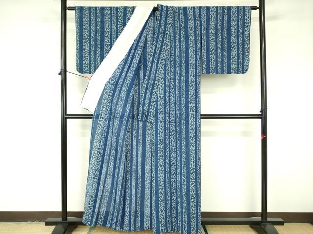 平和屋着物＊夏物　小紋　絽　いろは歌　洗える着物　DABF3496op
