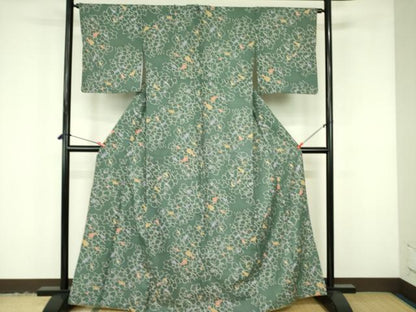平和屋着物■小紋 草花 洗える着物 DABF3497op