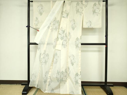 平和屋着物＊夏物　小紋　絽　舞桜　洗える着物　DABF3498op