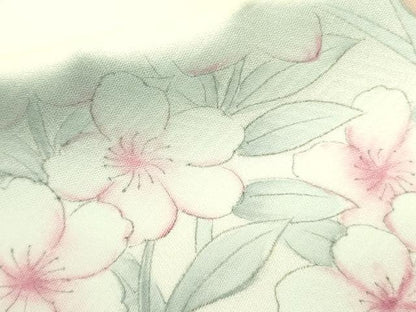 平和屋着物▼訪問着 手描き 草花 暈し染め 正絹 逸品 DABF3504op