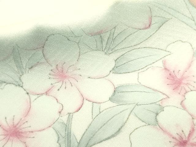 平和屋着物▼訪問着 手描き 草花 暈し染め 正絹 逸品 DABF3504op