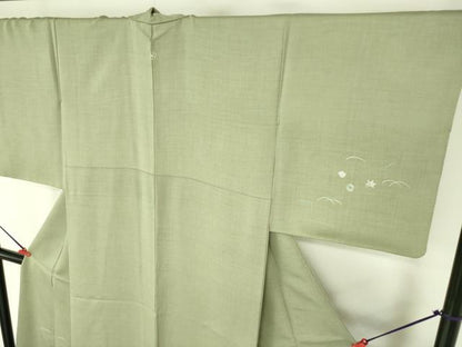 平和屋着物▼訪問着 総刺繍 吹き寄せ花文 金糸 正絹 逸品 DABF3509op