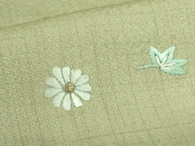 平和屋着物▼訪問着 総刺繍 吹き寄せ花文 金糸 正絹 逸品 DABF3509op