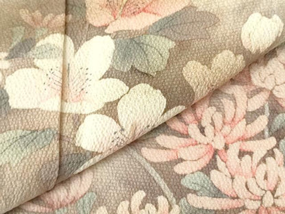 平和屋着物▼訪問着 手描き 草花 暈し染め 鬼しぼ縮緬 正絹 逸品 DABF3511op