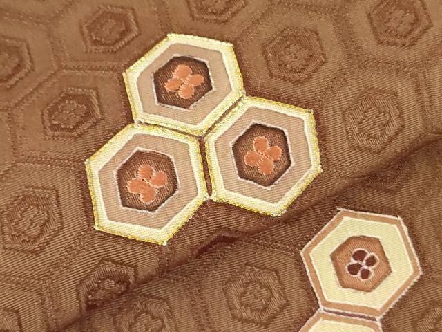 平和屋着物▼訪問着 駒刺繍 亀甲花文 正絹 逸品 DABF3512op