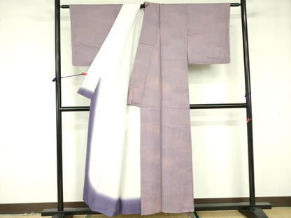 平和屋着物▼上質な小紋 村上伸一郎 黄雅染 霞文 夢彩胡蝶 暈し染め 反端付き 正絹 逸品 DABF3513op