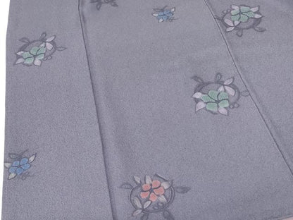 平和屋着物▼上質な小紋 地紋起こし 草花 正絹 逸品 DABF3517op