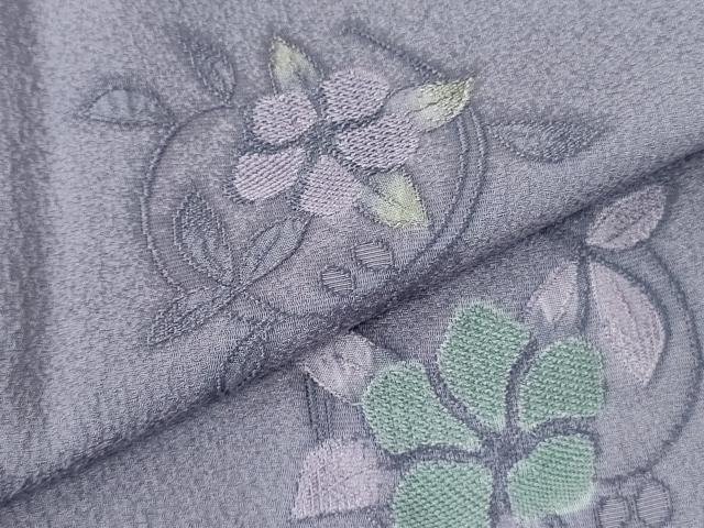 平和屋着物▼上質な小紋 地紋起こし 草花 正絹 逸品 DABF3517op