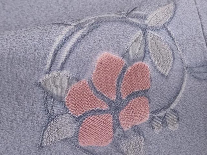 平和屋着物▼上質な小紋 地紋起こし 草花 正絹 逸品 DABF3517op