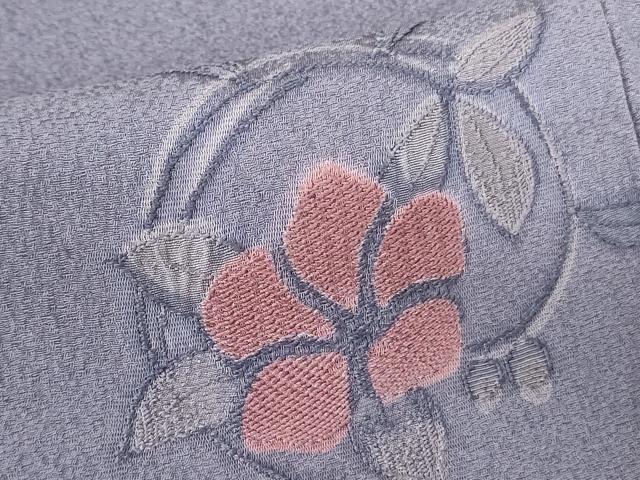 平和屋着物▼上質な小紋 地紋起こし 草花 正絹 逸品 DABF3517op