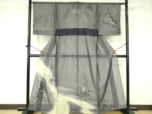 平和屋着物▽訪問着　無双　紗袷　紗×紗　流水花文　暈し染め　金彩　正絹　逸品　未使用　DABF3529op