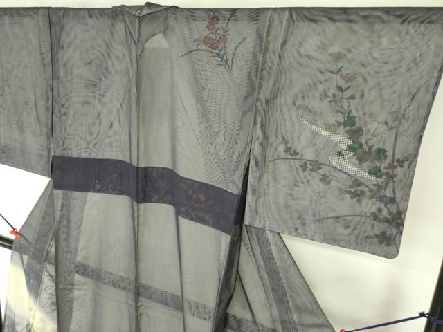 平和屋着物▽訪問着　無双　紗袷　紗×紗　流水花文　暈し染め　金彩　正絹　逸品　未使用　DABF3529op
