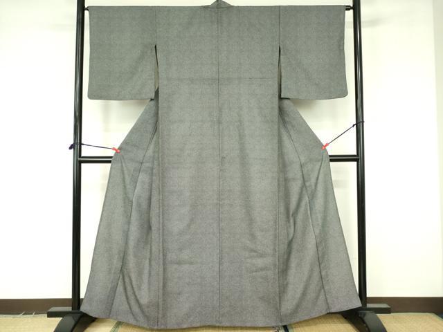 平和屋着物▽江戸小紋　単衣　鮫小紋柄　洗える着物　DABF3535op